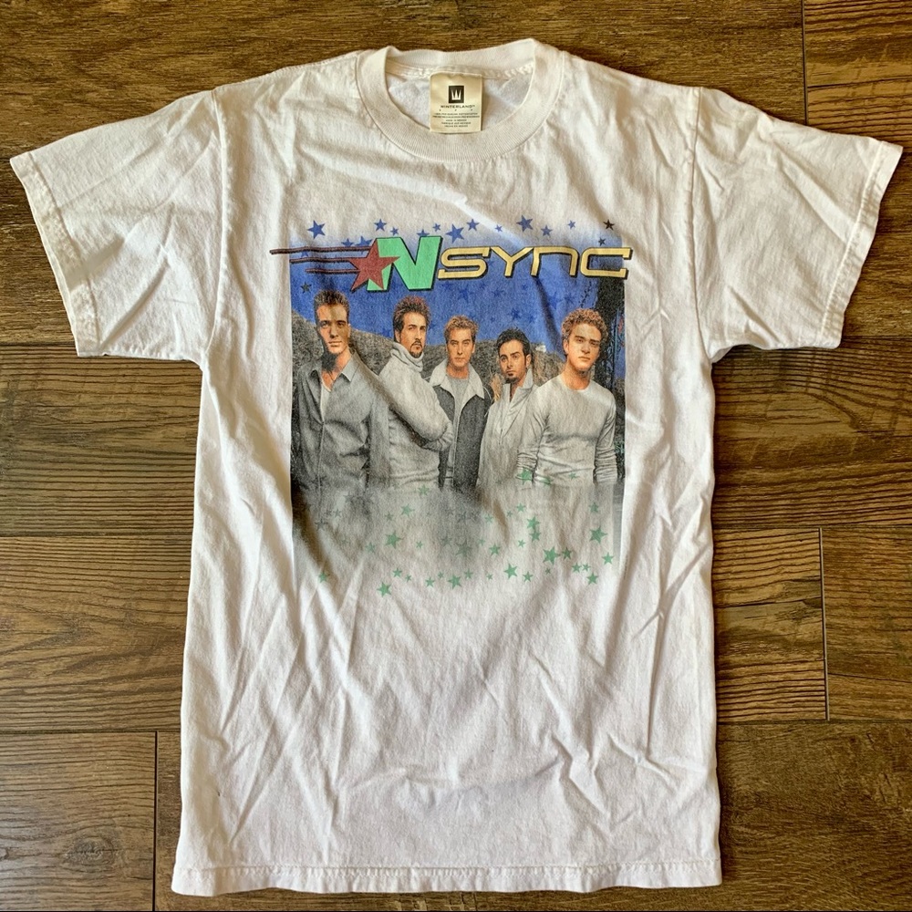VTG 90s Rare NSync Double Graphic Band T-Shirt